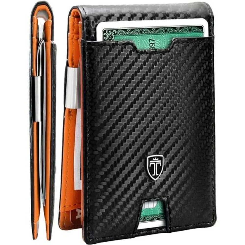 TRAVANDO Mens Slim Wallet with Money Clip AUSTIN RFID Blocking Bifold Credit